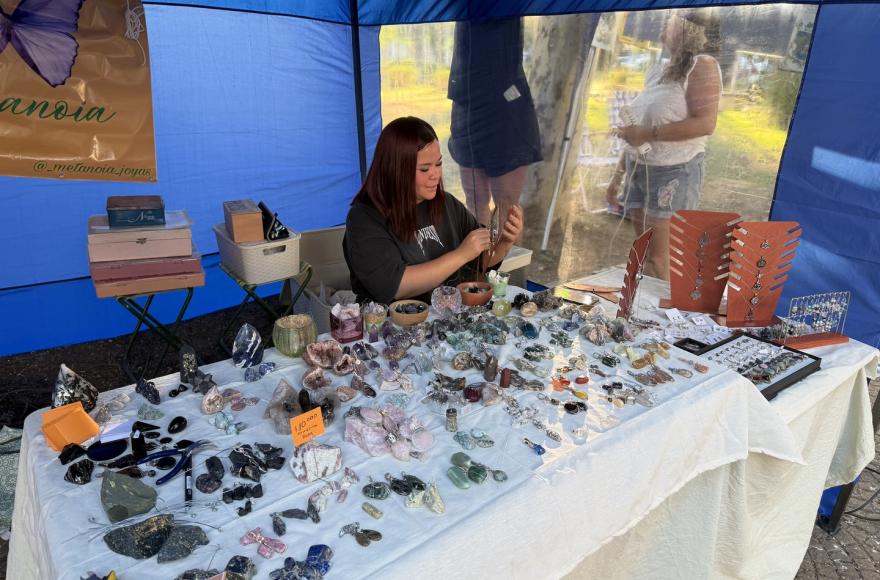 Los feriantes locales se hicieron resentes en la plaza.