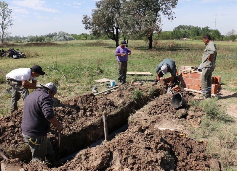 Cuadrilla en plena labor.