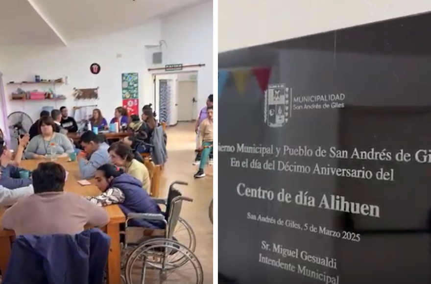 Gesualdi y funcionarios del área de Desarrollo Humano y Acción Social se acercaron al Centro Municipal de Día.
