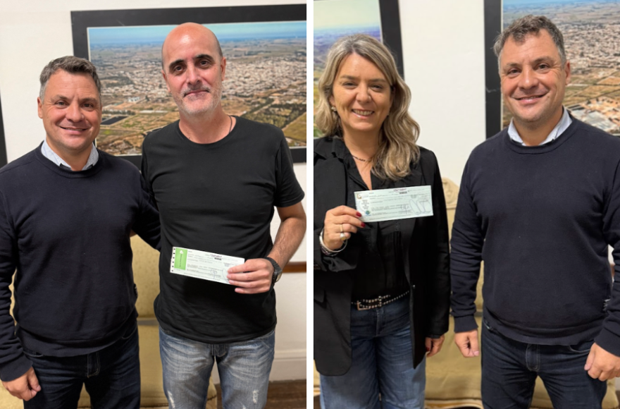 Lucas Gaynor y Daiana Gallo se reunieron con el intendente.