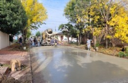 Avanza a ritmo sostenido el hormigonado en calle Lavalle