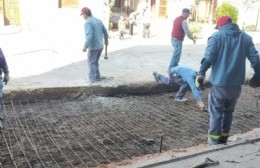 Reparación del ingreso y egreso del cuartel de bomberos