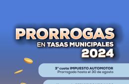 Prórroga en una tasa y en un impuesto municipalizado