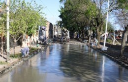 Avanza a buen ritmo el hormigón en calle Hidalgo