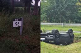 Accidente que no paso a mayores: volcó un vehículo en la Ruta Nacional 7