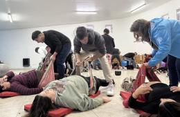 Gimnasia para embarazadas con acompañantes